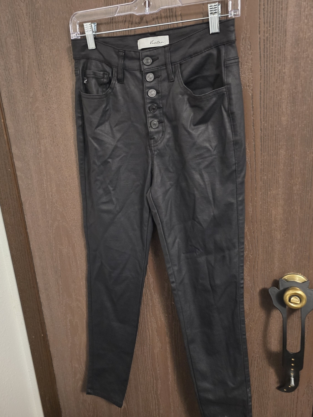 KanCan Black High-Rise Button-Front Pants